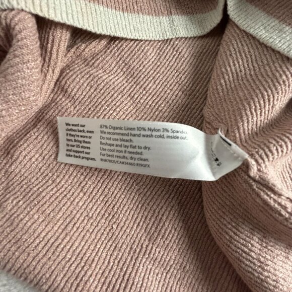 Eileen Fisher Womens Organic Linen Sweater Crepe Crew Neck Box Dusty Pink Medium - Picture 4 of 7